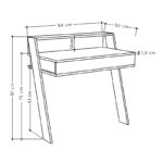 Γραφείο εργασίας Cowork από μελαμίνη χρώμα λευκό αντικέ 94x50x91εκ.