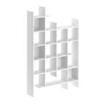 Βιβλιοθήκη μελαμίνης Manco  χρώμα λευκό 122x25,5x188εκ.