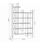 Βιβλιοθήκη μελαμίνης Manco  χρώμα λευκό 122x25,5x188εκ.