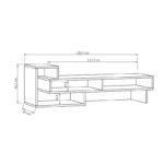 Έπιπλο τηλεόρασης Tetra  μελαμίνης χρώμα γκρι ρετρό 136,7x40x42εκ.