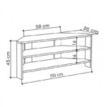 Έπιπλο τηλεόρασης γωνιακό Thales  μελαμίνης χρώμα φυσικό οξιάς 110x36x45εκ.