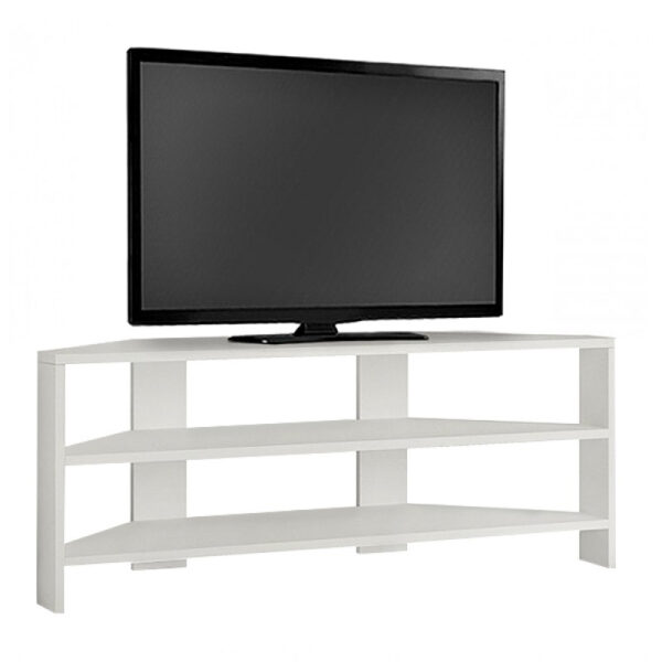 Έπιπλο τηλεόρασης γωνιακό Thales  μελαμίνης χρώμα λευκό 110x36x45εκ.