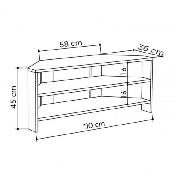 Έπιπλο τηλεόρασης γωνιακό Thales  μελαμίνης χρώμα λευκό 110x36x45εκ.