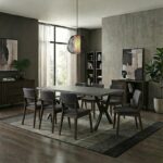 Τραπέζι Walter Megapap Mdf - μεταλλικό χρώμα σκούρο γκρι σκυροδέματος 200x100x75εκ.