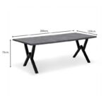 Τραπέζι Walter Megapap Mdf - μεταλλικό χρώμα σκούρο γκρι σκυροδέματος 200x100x75εκ.