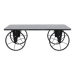 Τραπεζάκι σαλονιού Jemmy Megapap Mdf - μεταλλικό χρώμα μαύρο εφέ μαρμάρου 90x55x33εκ.