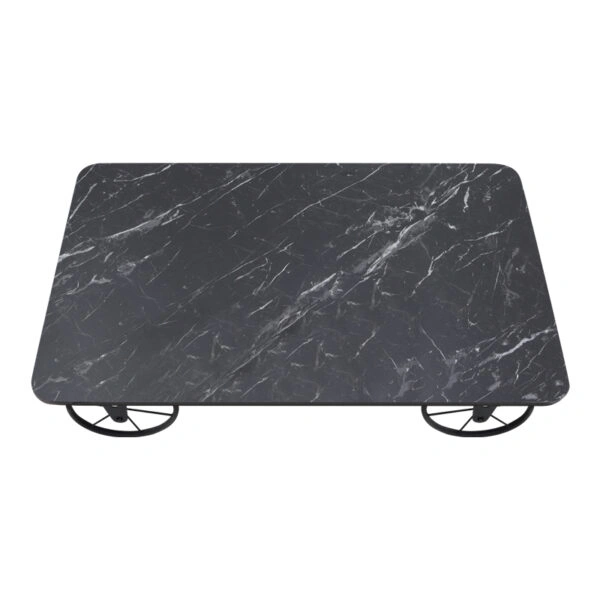 Τραπεζάκι σαλονιού Jemmy Megapap Mdf - μεταλλικό χρώμα μαύρο εφέ μαρμάρου 90x55x33εκ.