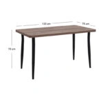 Τραπέζι Levico Megapap Mdf - μεταλλικό χρώμα καπνιστή καρυδιά 130x75x75εκ.