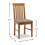 Καρέκλα τραπεζαρίας Francis  από μασίφ ξύλο οξιάς χρώμα καρυδί 48x42x96εκ.