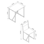 Τραπεζαρία Maysa Megapap Σετ 3 τμχ χρώμα pine oak 72,5x52,5x71,8εκ.