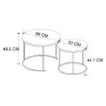 Τραπεζάκι σαλονιού σετ 2 τμχ Hilal Megapap χρώμα pine oak Ø66x49,5εκ.