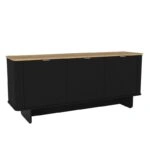Μπουφές Bohema Megapap χρώμα μαύρο - sepet oak 180x47x76,6εκ.