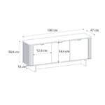 Μπουφές Bohema Megapap χρώμα μαύρο - sepet oak 180x47x76,6εκ.