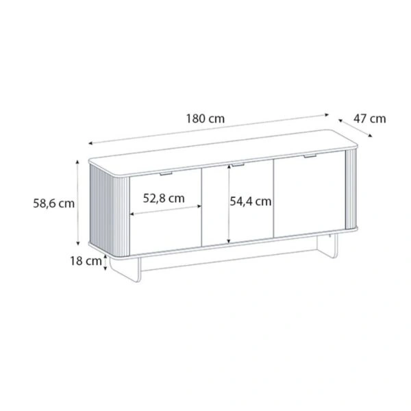 Μπουφές Bohema Megapap χρώμα μαύρο - sepet oak 180x47x76,6εκ.
