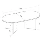 Τραπεζάκι σαλονιού Cortado Megapap χρώμα sapphire oak 120x60x39,6εκ.