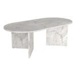 Τραπεζάκι σαλονιού Cortado Megapap χρώμα λευκό εφέ μαρμάρου 120x60x39,6εκ.