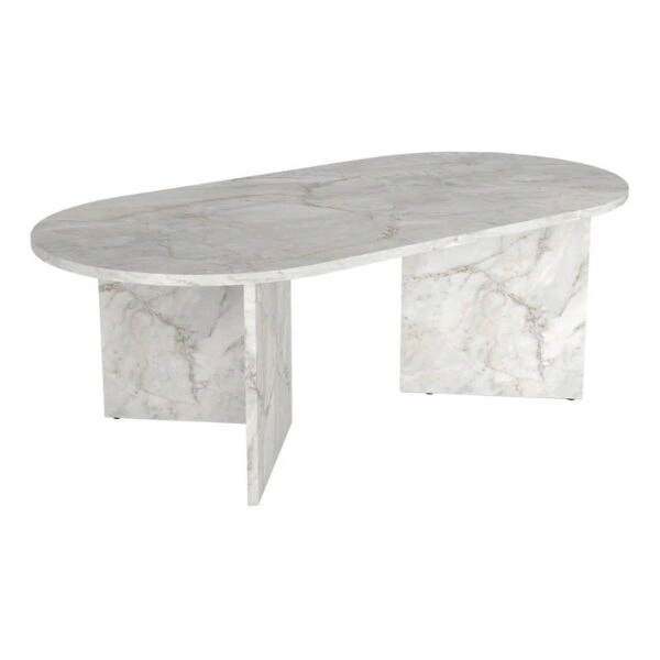 Τραπεζάκι σαλονιού Cortado Megapap χρώμα λευκό εφέ μαρμάρου 120x60x39,6εκ.