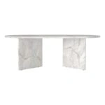 Τραπεζάκι σαλονιού Cortado Megapap χρώμα λευκό εφέ μαρμάρου 120x60x39,6εκ.