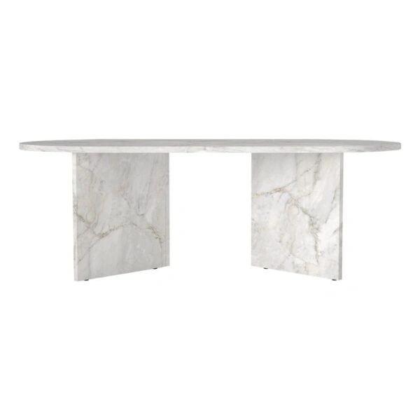 Τραπεζάκι σαλονιού Cortado Megapap χρώμα λευκό εφέ μαρμάρου 120x60x39,6εκ.