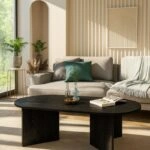 Τραπεζάκι σαλονιού Cortado Megapap χρώμα sencron black 120x60x39,6εκ.