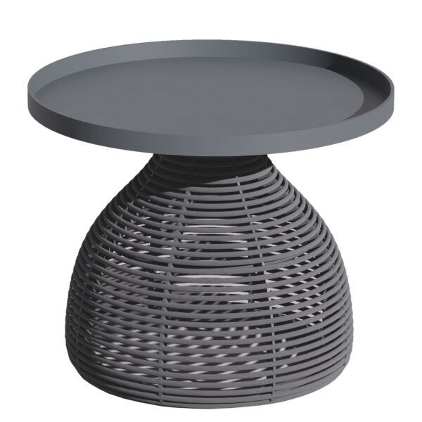 ΒΟΗΘΗΤΙΚΟ ΤΡΑΠΕΖΑΚΙ ΣΤΡΟΓΓΥΛΟ DRISCOLL HM6477.01 ΓΚΡΙ ΑΛΟΥΜΙΝΙΟ & ΣΧΟΙΝΙ Φ55x45Υεκ.