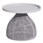 ΒΟΗΘΗΤΙΚΟ ΤΡΑΠΕΖΑΚΙ ΣΤΡΟΓΓΥΛΟ DRISCOLL HM6477.02 ΚΡΕΜ ΑΛΟΥΜΙΝΙΟ-ΑΝΟΙΧΤΟ ΓΚΡΙ ΣΧΟΙΝΙ Φ55x45Υ