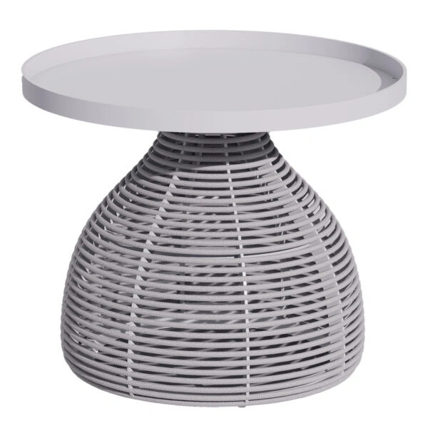 ΒΟΗΘΗΤΙΚΟ ΤΡΑΠΕΖΑΚΙ ΣΤΡΟΓΓΥΛΟ DRISCOLL HM6477.02 ΚΡΕΜ ΑΛΟΥΜΙΝΙΟ-ΑΝΟΙΧΤΟ ΓΚΡΙ ΣΧΟΙΝΙ Φ55x45Υ