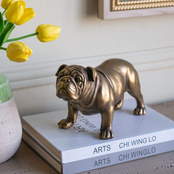 Artekko Animal Μπρονζέ Επιτραπέζιος Διακοσμητικός Σκύλος από Ρητίνη (26x12.7x14.8)cm