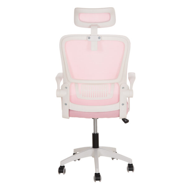 ΚΑΡΕΚΛΑ ΓΡΑΦΕΙΟΥ BLAZER HM1205.04 ΡΟΖ MESH-ΛΕΥΚΟΣ ΣΚΕΛΕΤΟΣ NYLON 60,5x47x85,5Υεκ.