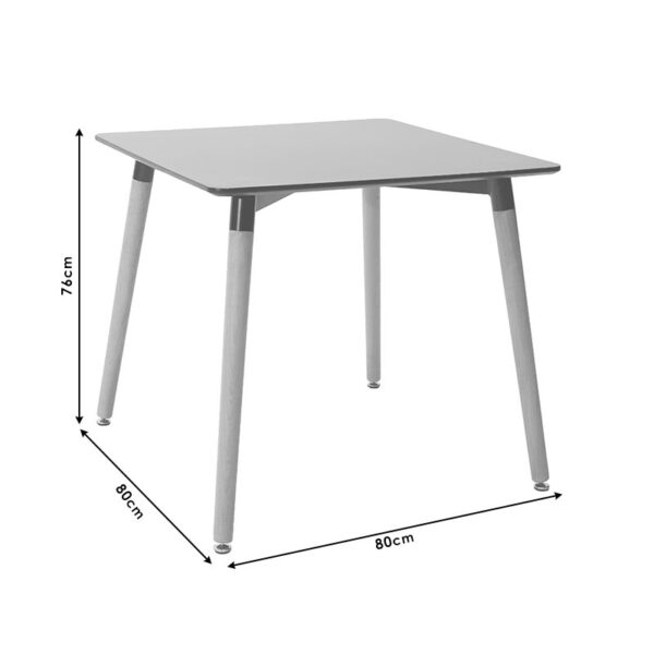 Τραπέζι Natali τετράγωνο MDF χρώμα μαύρο gloss 80x80x76εκ