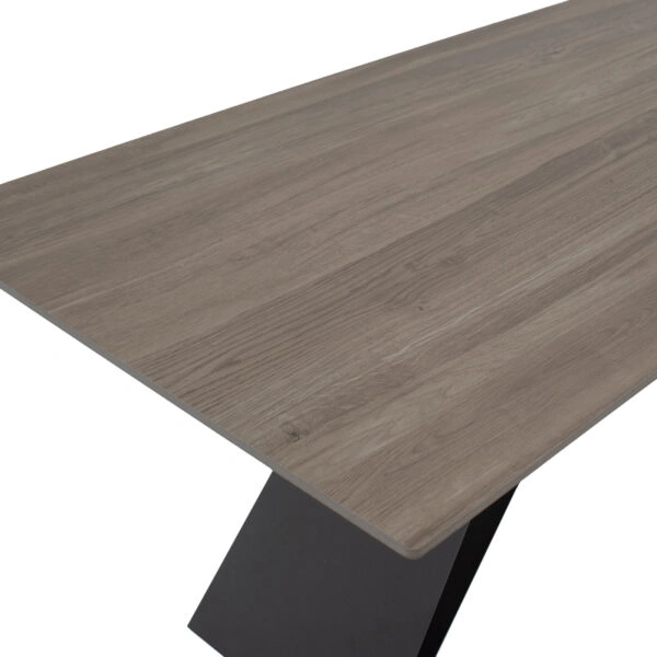 Τραπέζι Sabrina  sintered stone καρυδί-μαύρο 180x90x75εκ