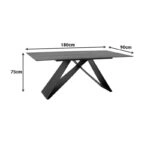 Τραπέζι Sabrina  sintered stone καρυδί-μαύρο 180x90x75εκ