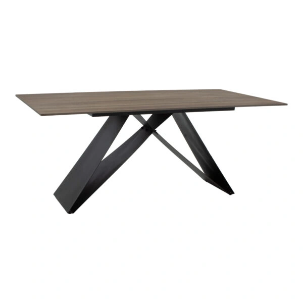 Τραπέζι Sabrina  sintered stone καρυδί-μαύρο 180x90x75εκ