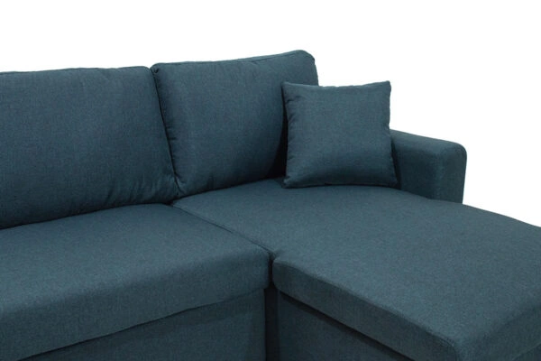 Γωνιακός καναπές κρεβάτι Marvel αναστρέψιμος με αποθηκευτικό χώρο μπλε ύφασμα