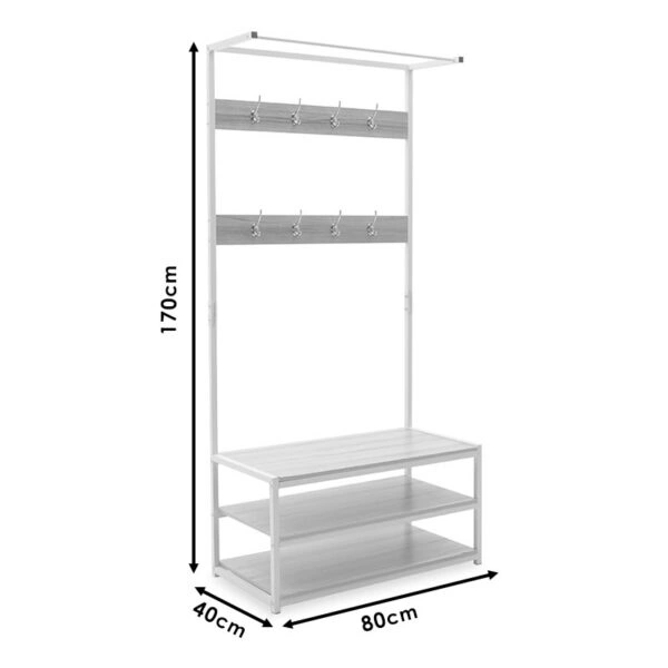 Έπιπλο εισόδου Πορτ Μαντώ Ralph MDF φυσικό-λευκό 80x40x170εκ