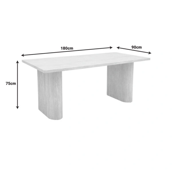 Τραπέζι Loozir  mdf σε όψη τραβερτίνας 180x90x75εκ
