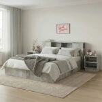 Κρεβάτι διπλό OLYMPUS  σε χρώμα antique ανθρακί 160x200εκ