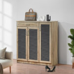 Παπουτσοθήκη-ντουλάπι Sante 30 ζεύγων σε sonoma-ανθρακί απόχρωση 120x37x123εκ