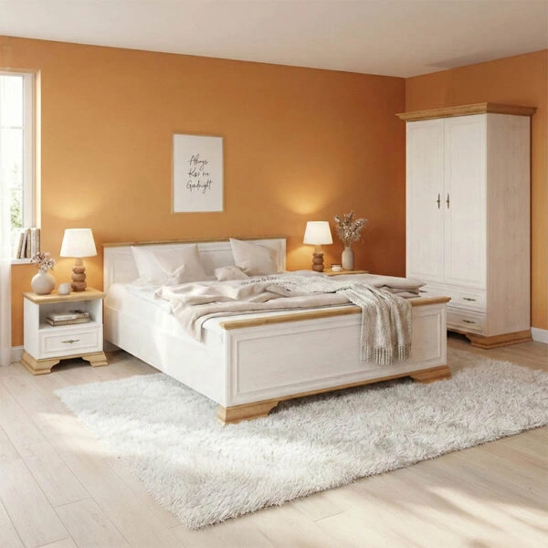 Σετ Κρεβατοκάμαρας Jaden με Κρεβάτι oak -λευκό 160x200εκ Σετ 4τεμ