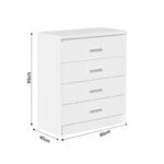 Σετ Κρεβατοκάμαρας Olympus White με Κρεβάτι 140x200εκ Σετ 4τεμ