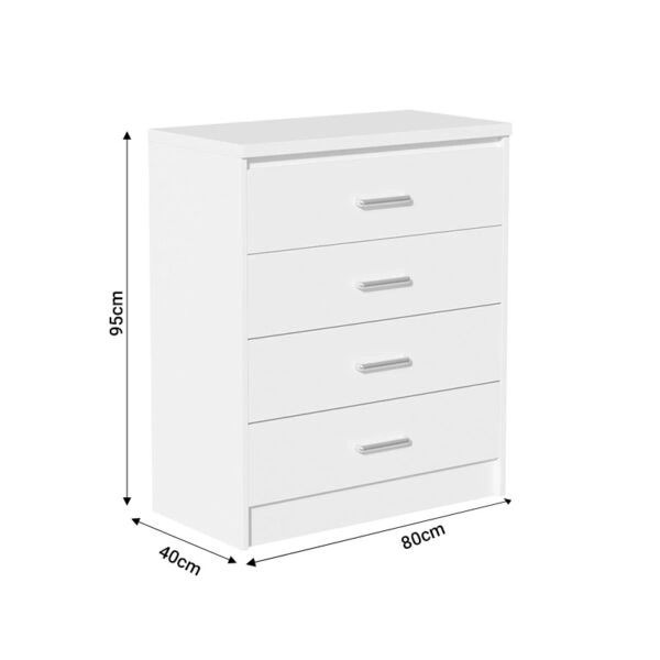 Σετ Κρεβατοκάμαρας Olympus White με Κρεβάτι 140x200εκ Σετ 4τεμ