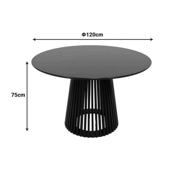 Τραπέζι Domonic  mdf σε μαύρη απόχρωση Φ120x75εκ