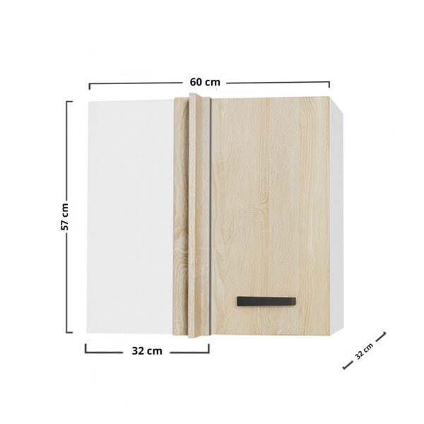 Anita Πάνω Γωνιακό Ντουλάπι Σονόμα 60x30x57cm