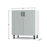 Modest Κάτω Ντουλάπι Γκρι 60x48x82 εκ