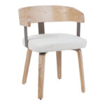 Πολυθρόνα Anesy μέταλλο-ξύλο με ύφασμα σε μπεζ απόχρωση 53.5x51x72εκ