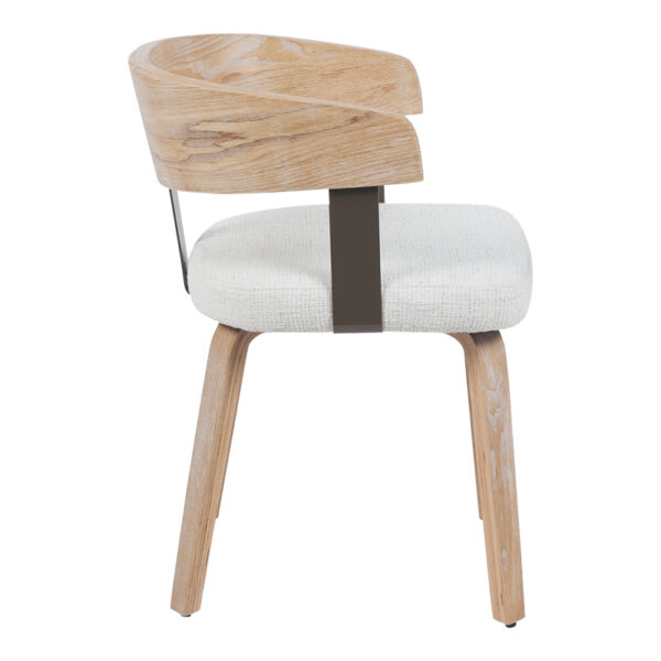 Πολυθρόνα Anesy μέταλλο-ξύλο με ύφασμα σε μπεζ απόχρωση 53.5x51x72εκ