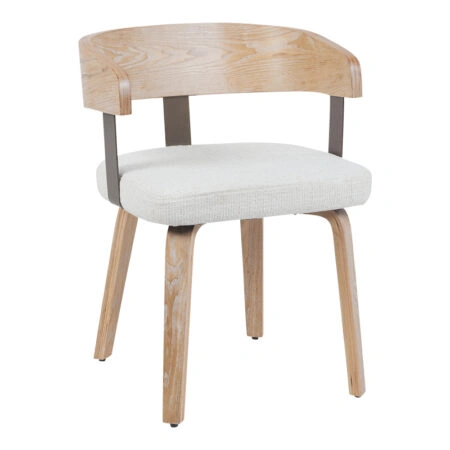 Πολυθρόνα Anesy μέταλλο-ξύλο με ύφασμα σε μπεζ απόχρωση 53.5x51x72εκ