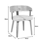 Πολυθρόνα Anesy μέταλλο-ξύλο με ύφασμα σε μπεζ απόχρωση 53.5x51x72εκ