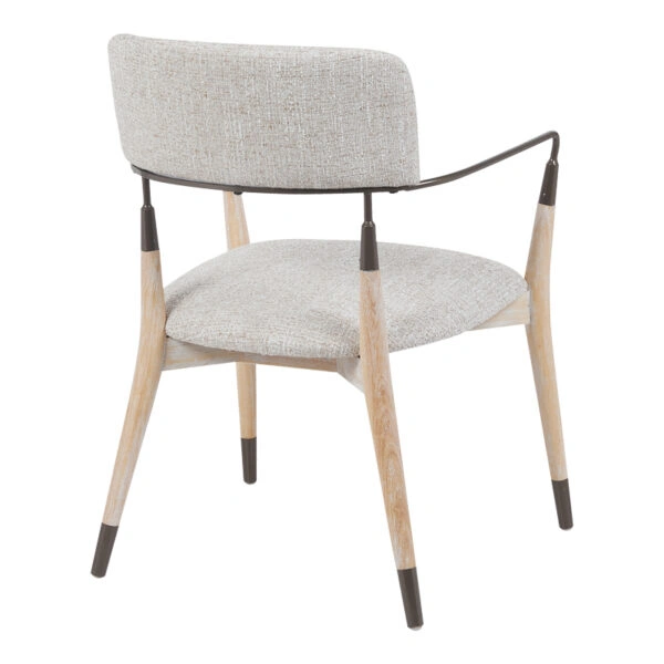 Πολυθρόνα Sentana  μέταλλο-ξύλο και ύφασμα σε μπεζ-καφέ απόχρωση 56.5x56x79εκ