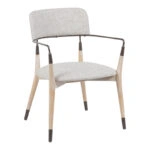 Πολυθρόνα Sentana  μέταλλο-ξύλο και ύφασμα σε μπεζ-καφέ απόχρωση 56.5x56x79εκ